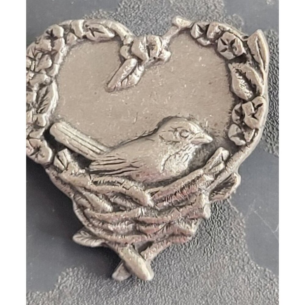 Birds & Bloom Vintage 2004 Brooch Silver Tone Small Pin